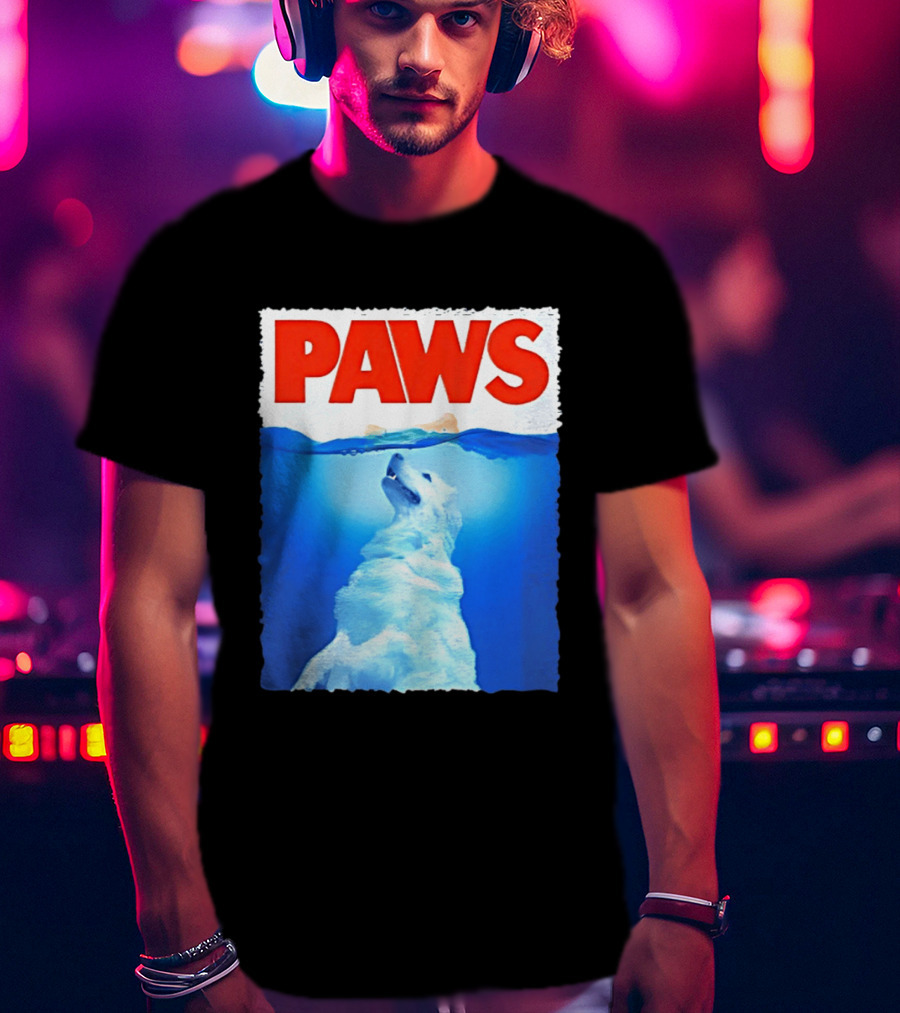 PAWS Classic Parody With Diving Dog Image T-Shirt