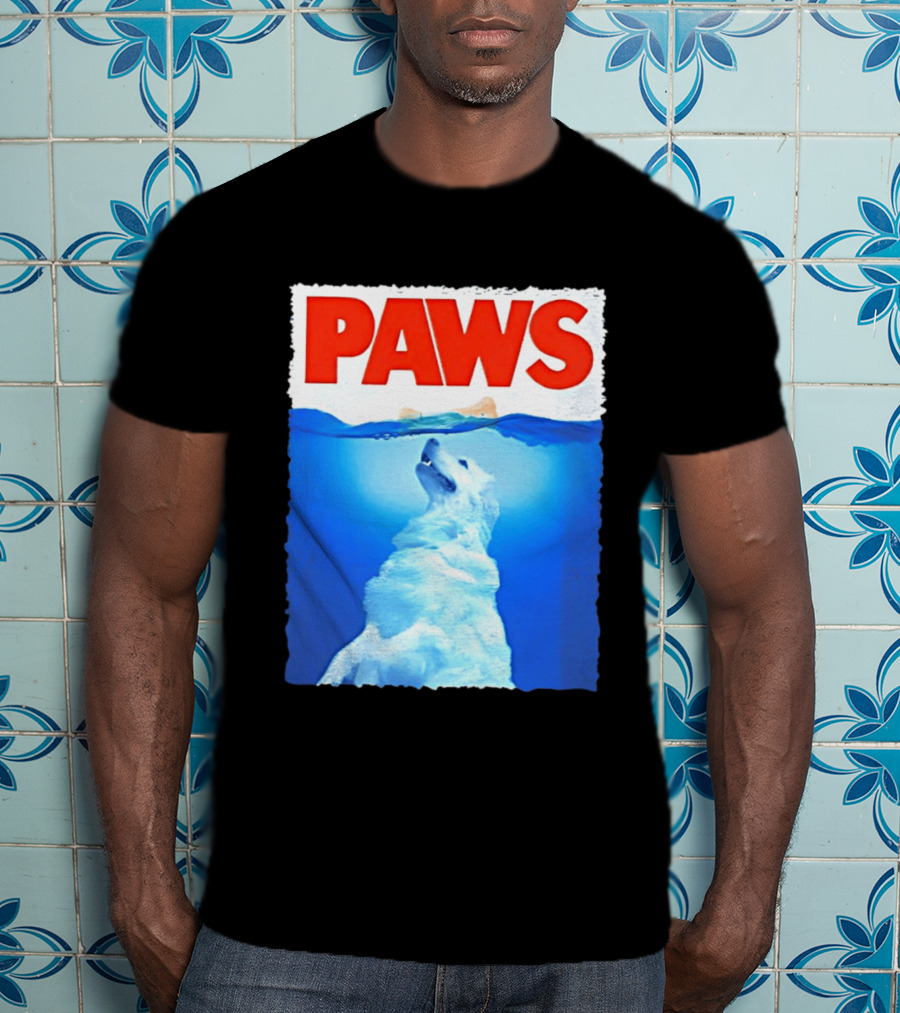 PAWS Classic Parody With Diving Dog Image T-Shirt