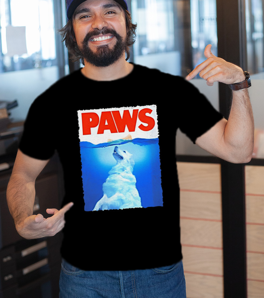 PAWS Classic Parody With Diving Dog Image T-Shirt
