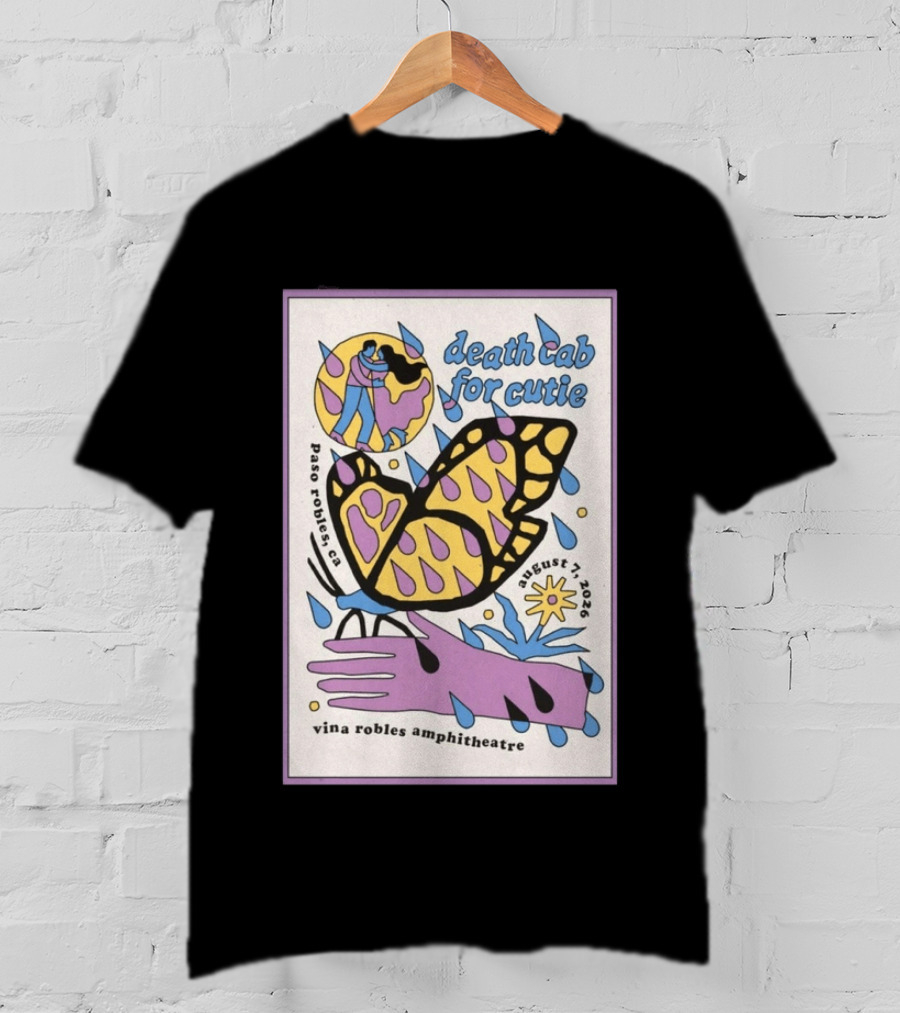 Death Cab For Cutie Paso Robles Vina Robles Amphitheatre August 7 2026 Butterfly T-Shirt