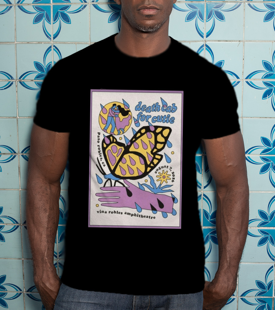 Death Cab For Cutie Paso Robles Vina Robles Amphitheatre August 7 2026 Butterfly T-Shirt
