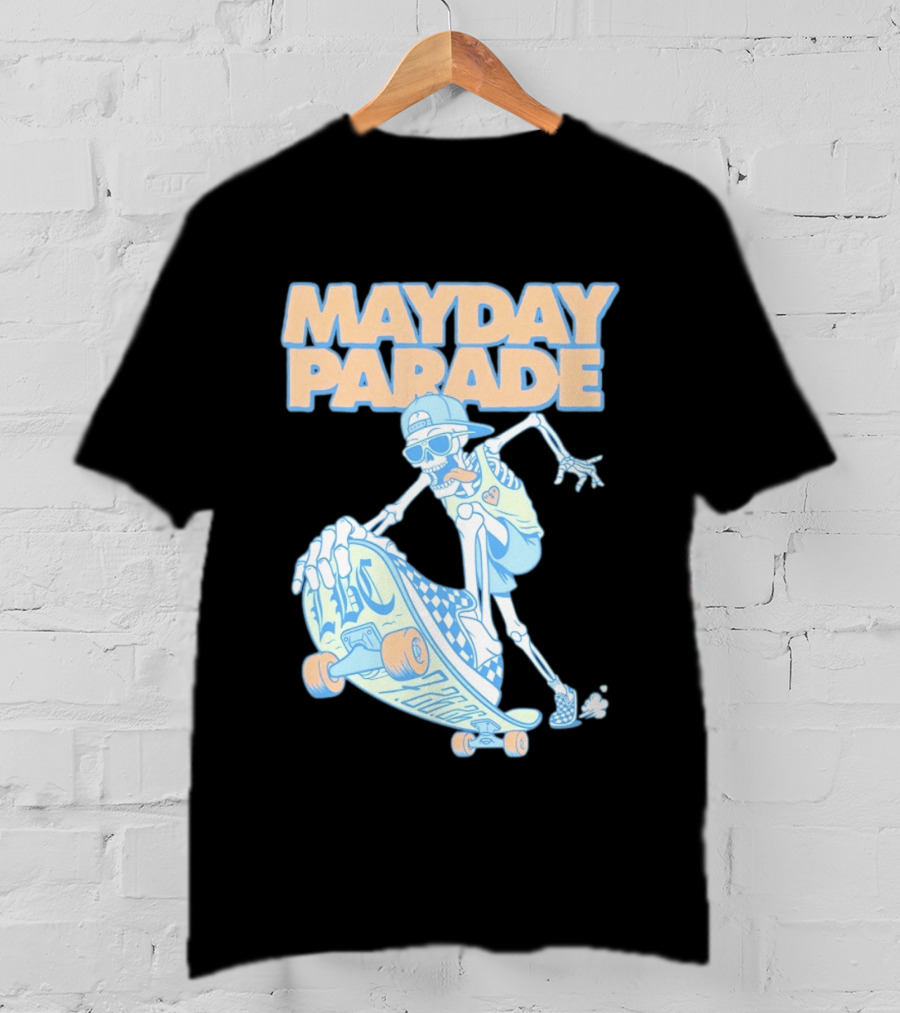 Mayday Parade Skeleton Skater With LBC 72626 Board T-Shirt