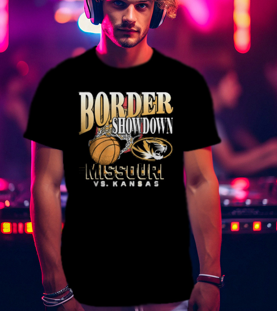 Border Showdown Missouri Tigers Vs Kansas Basketball 2025 T-Shirt