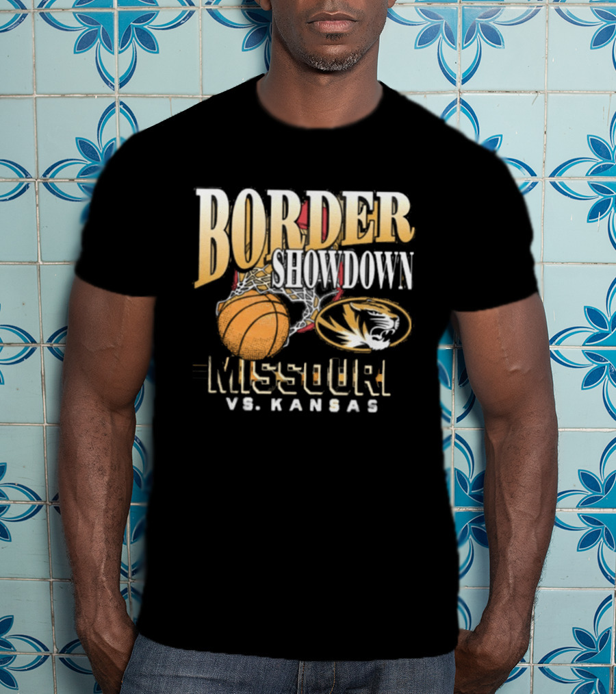 Border Showdown Missouri Tigers Vs Kansas Basketball 2025 T-Shirt