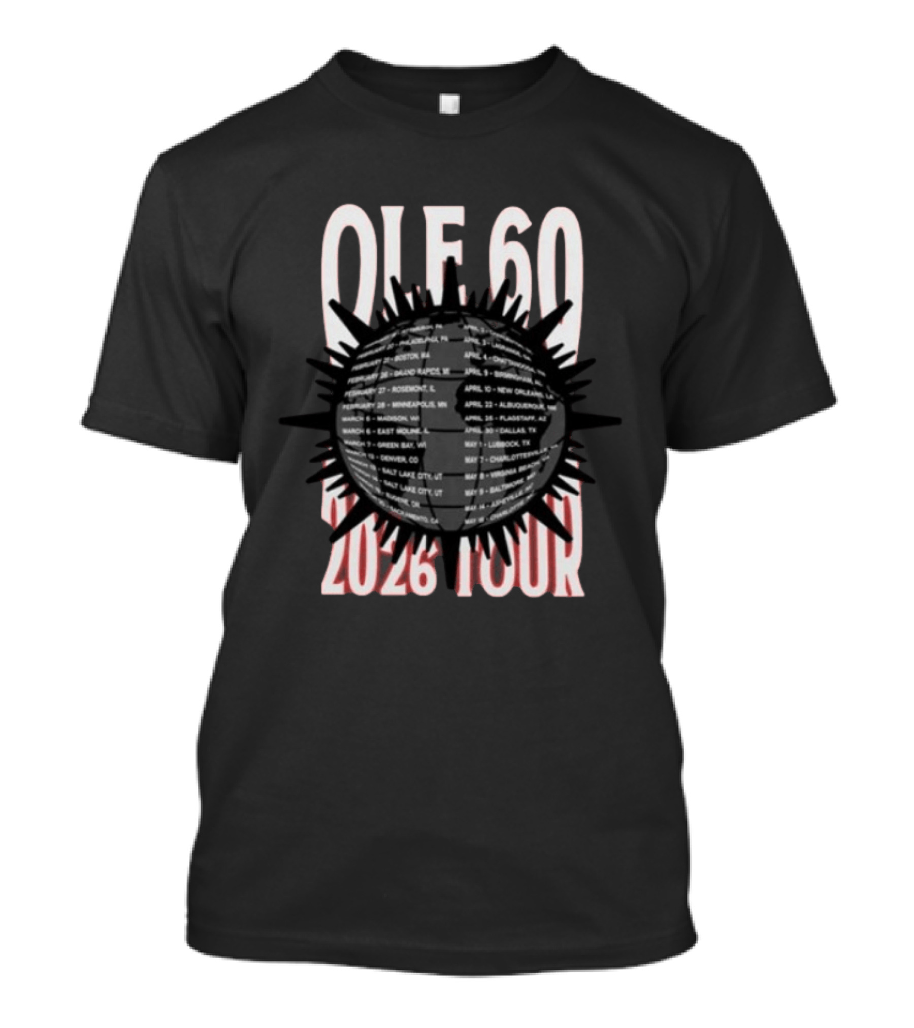 OLE 60 2026 Tour Dates Cities Sunburst T-Shirt