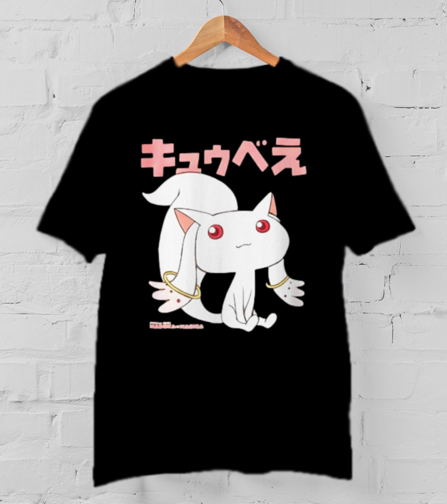 Puella Magi Madoka Magica Kyubey Anime Character Red Eyes T-Shirt