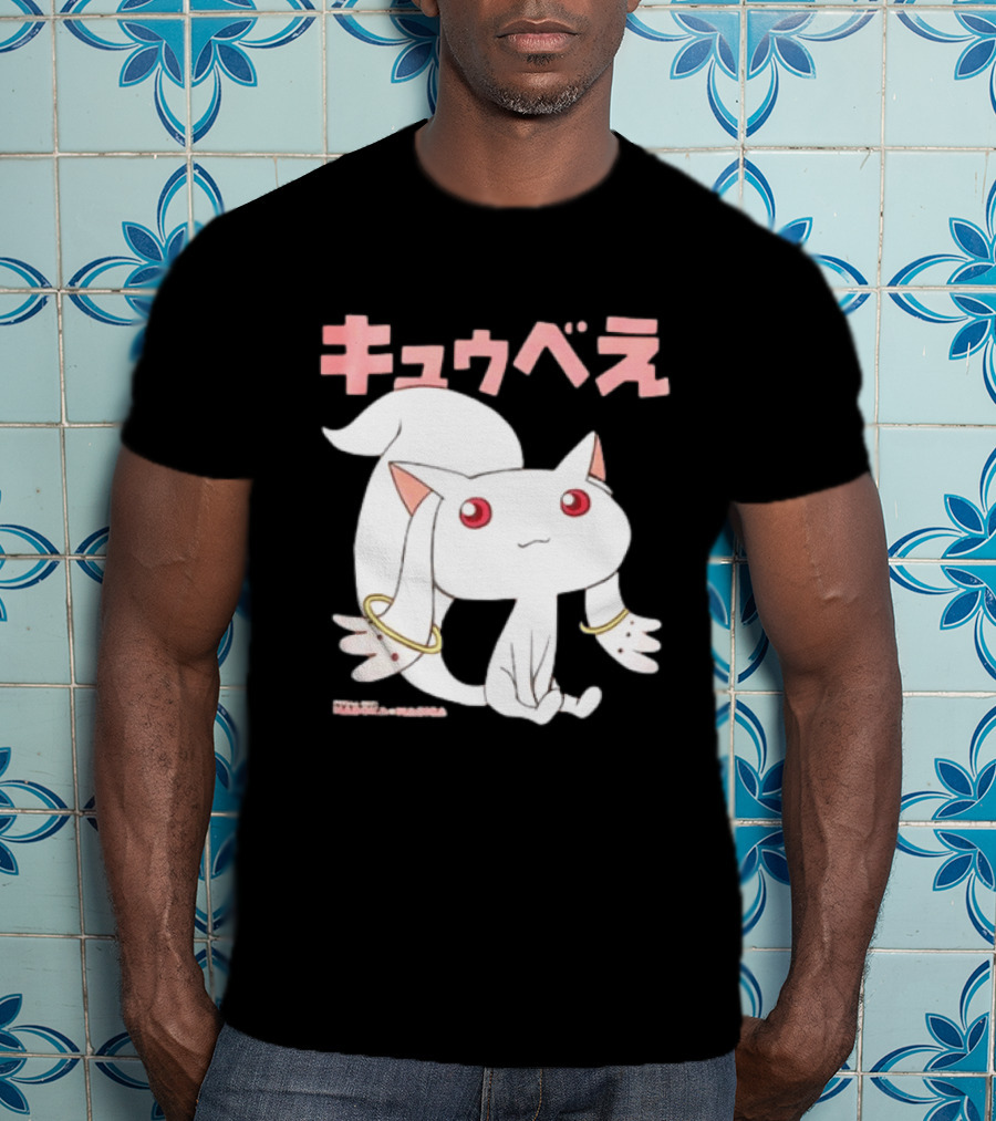 Puella Magi Madoka Magica Kyubey Anime Character Red Eyes T-Shirt