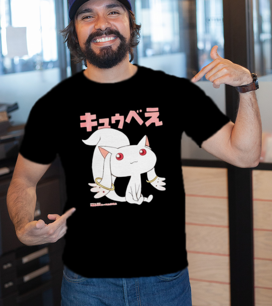 Puella Magi Madoka Magica Kyubey Anime Character Red Eyes T-Shirt