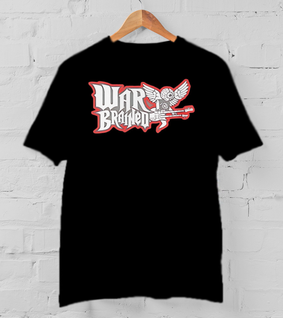 Quannic War Brained Alternative Rock Indie Music Winged Guitar Brain T-Shirt