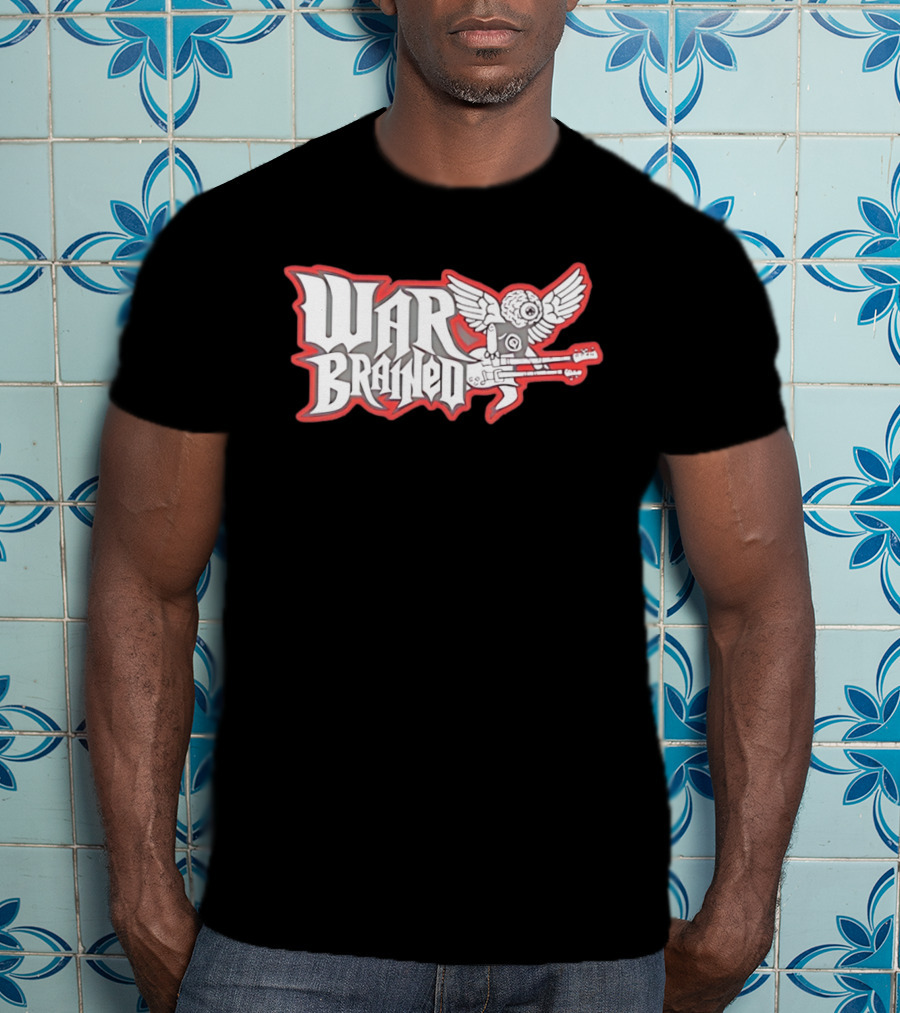 Quannic War Brained Alternative Rock Indie Music Winged Guitar Brain T-Shirt
