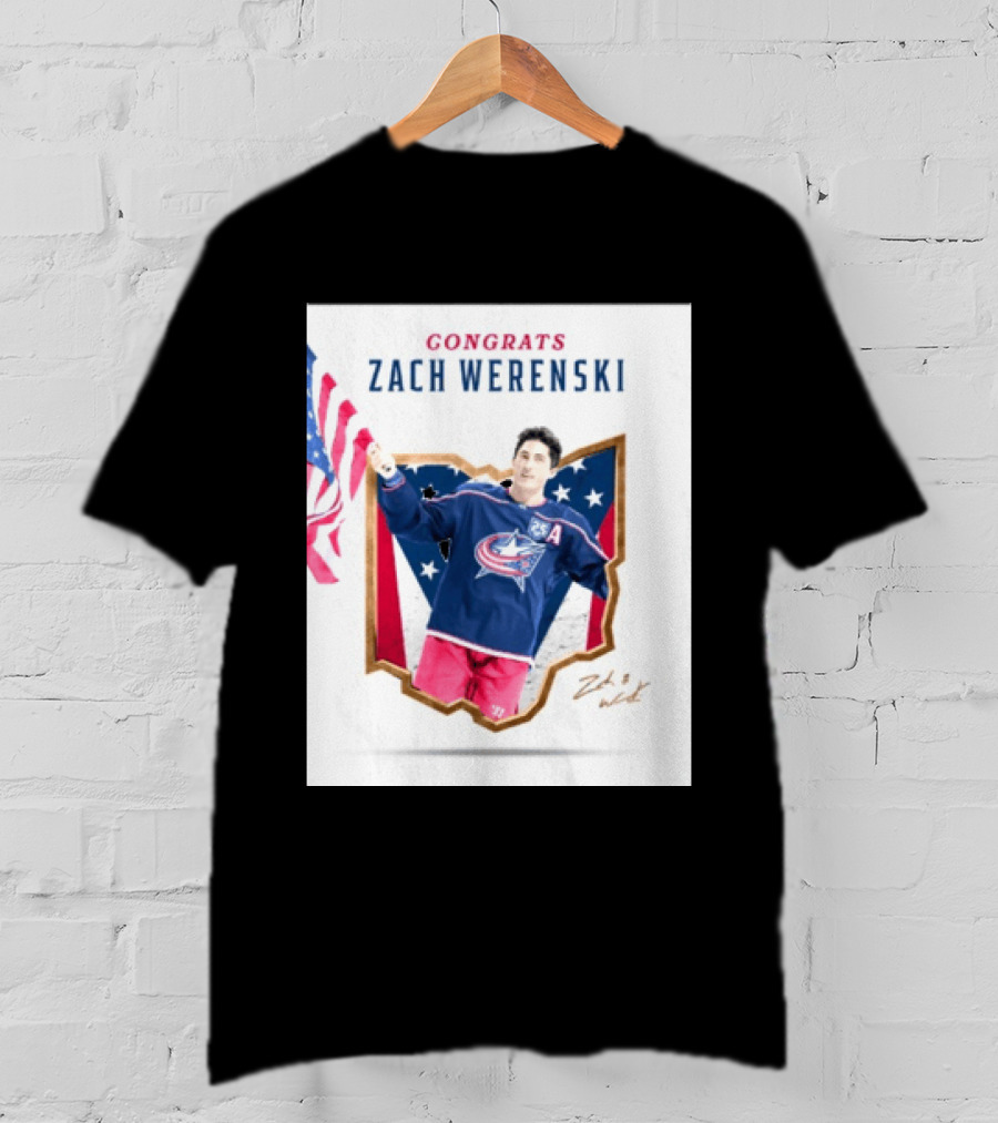 Congrats Zach Werenski USA Columbus Blue Jackets Hockey Celebration T-Shirt