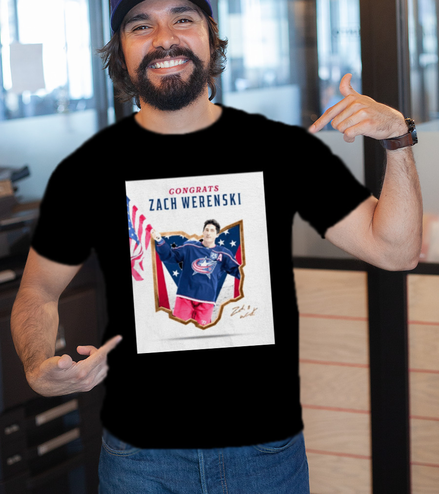 Congrats Zach Werenski USA Columbus Blue Jackets Hockey Celebration T-Shirt
