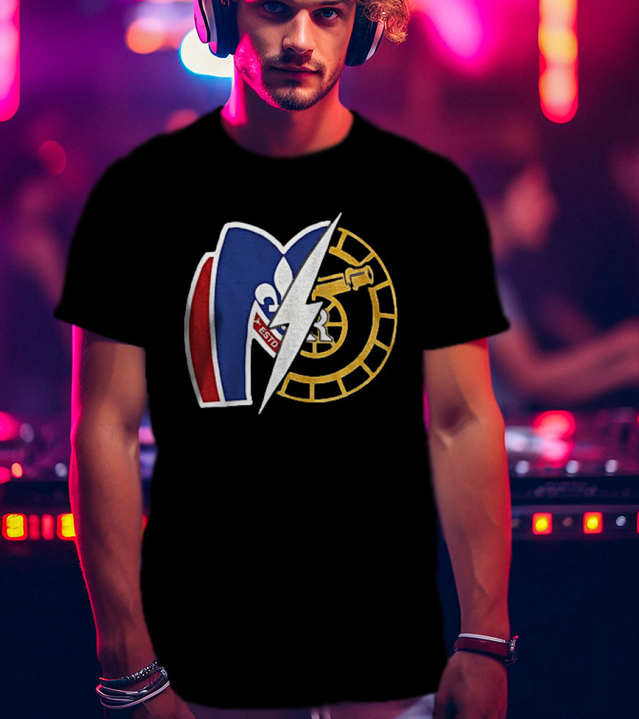 Boston Raiders Montreal Metros Hockey Rivalry Shane Ilya ESTD Fleur De Lis Puck T-Shirt