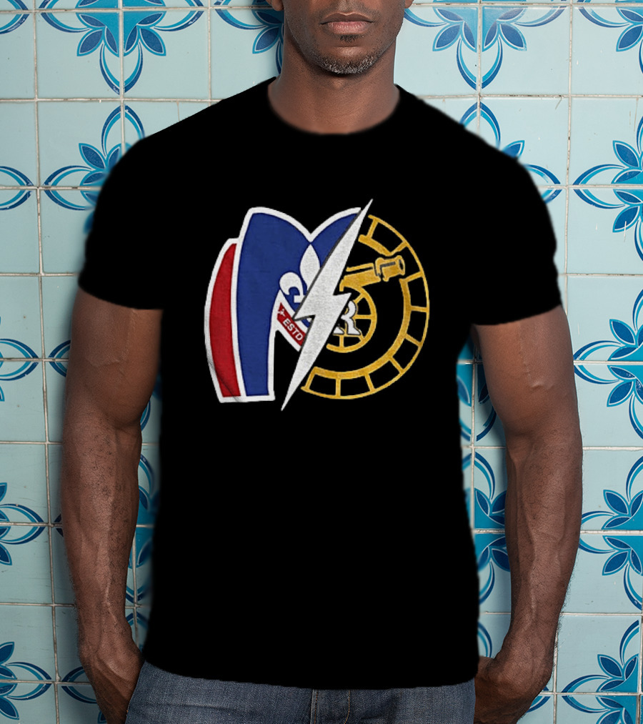 Boston Raiders Montreal Metros Hockey Rivalry Shane Ilya ESTD Fleur De Lis Puck T-Shirt