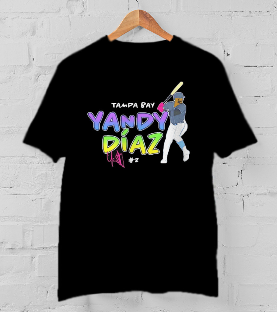 Tampa Bay Yandy Díaz #2 Baseball Player T-Shirt