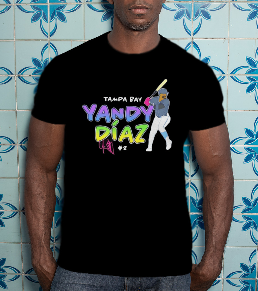 Tampa Bay Yandy Díaz #2 Baseball Player T-Shirt
