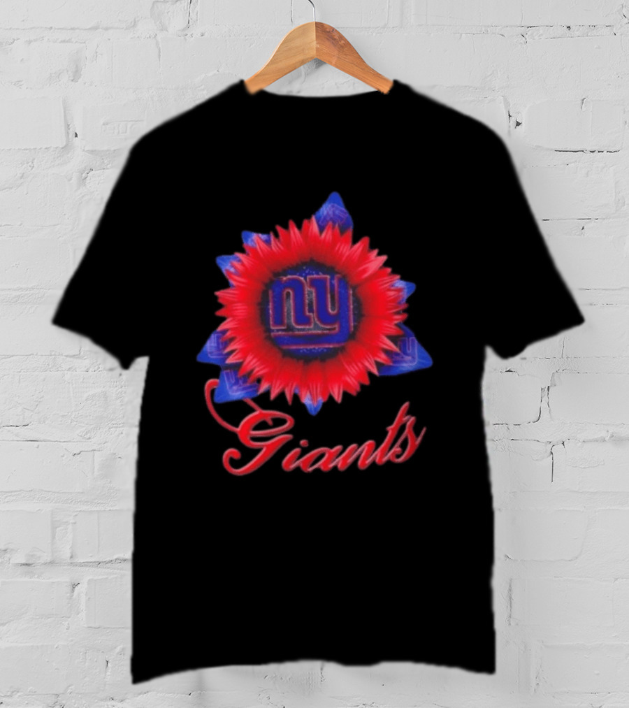 New York Giants Football Sunflower NY Giants T-Shirt