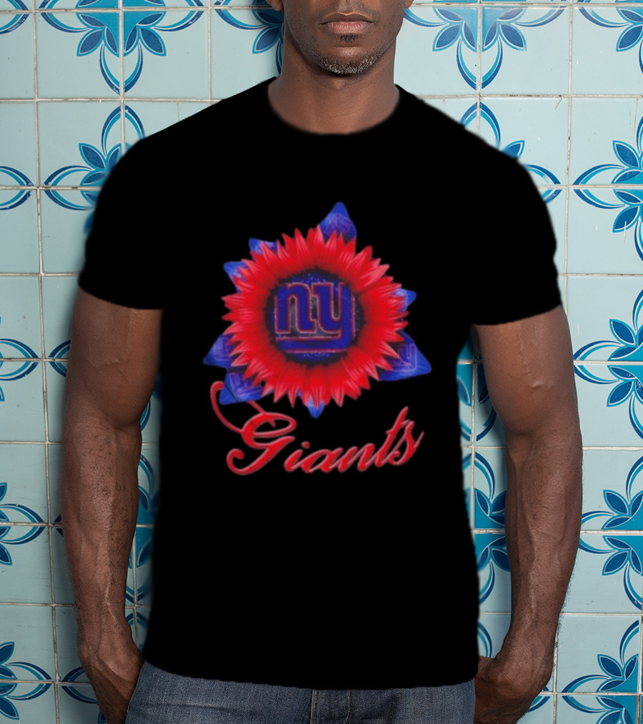 New York Giants Football Sunflower NY Giants T-Shirt