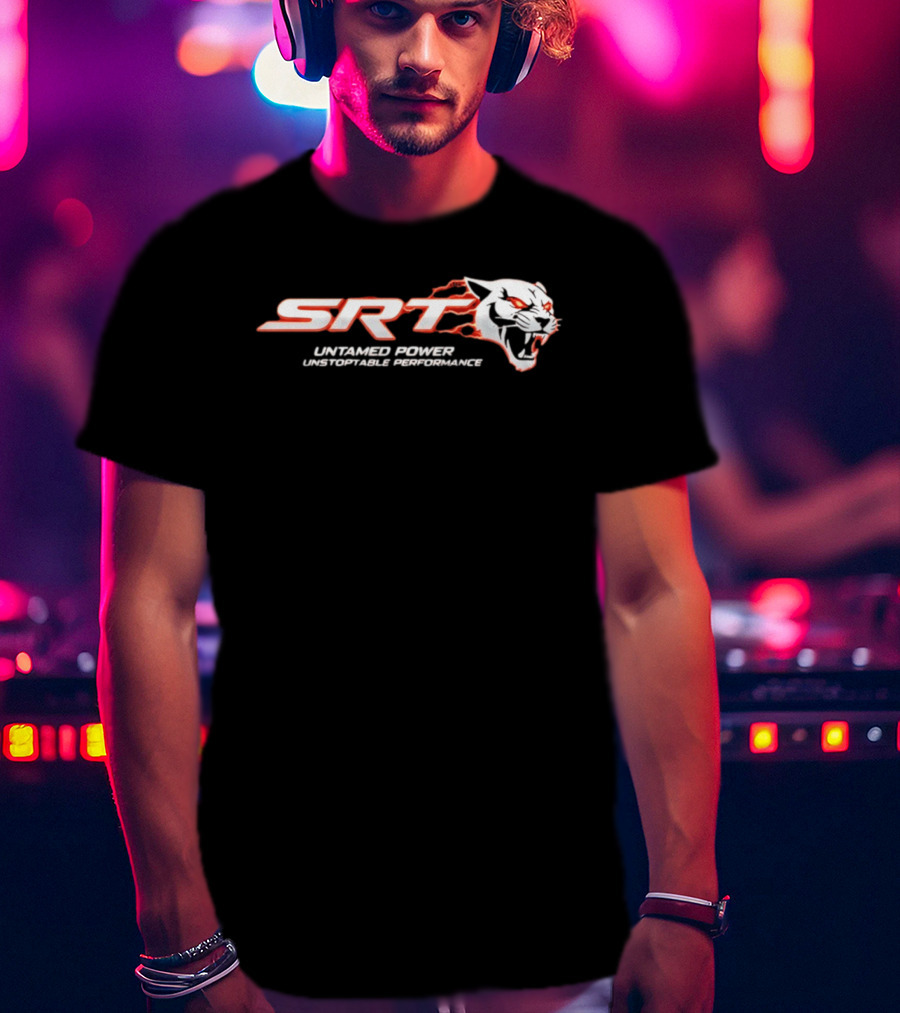 SRT Untamed Power Unstoppable Performance White Roaring Panther T-Shirt