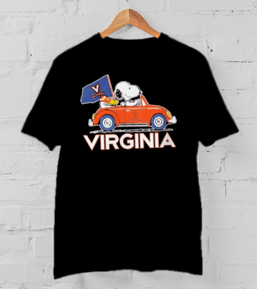 Snoopy Driving Car Virginia Cavaliers Football Fan Spirit T-Shirt