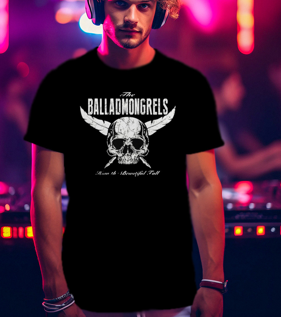 The Balladmongrels How The Beautiful Fall Skull Distressed T-Shirt