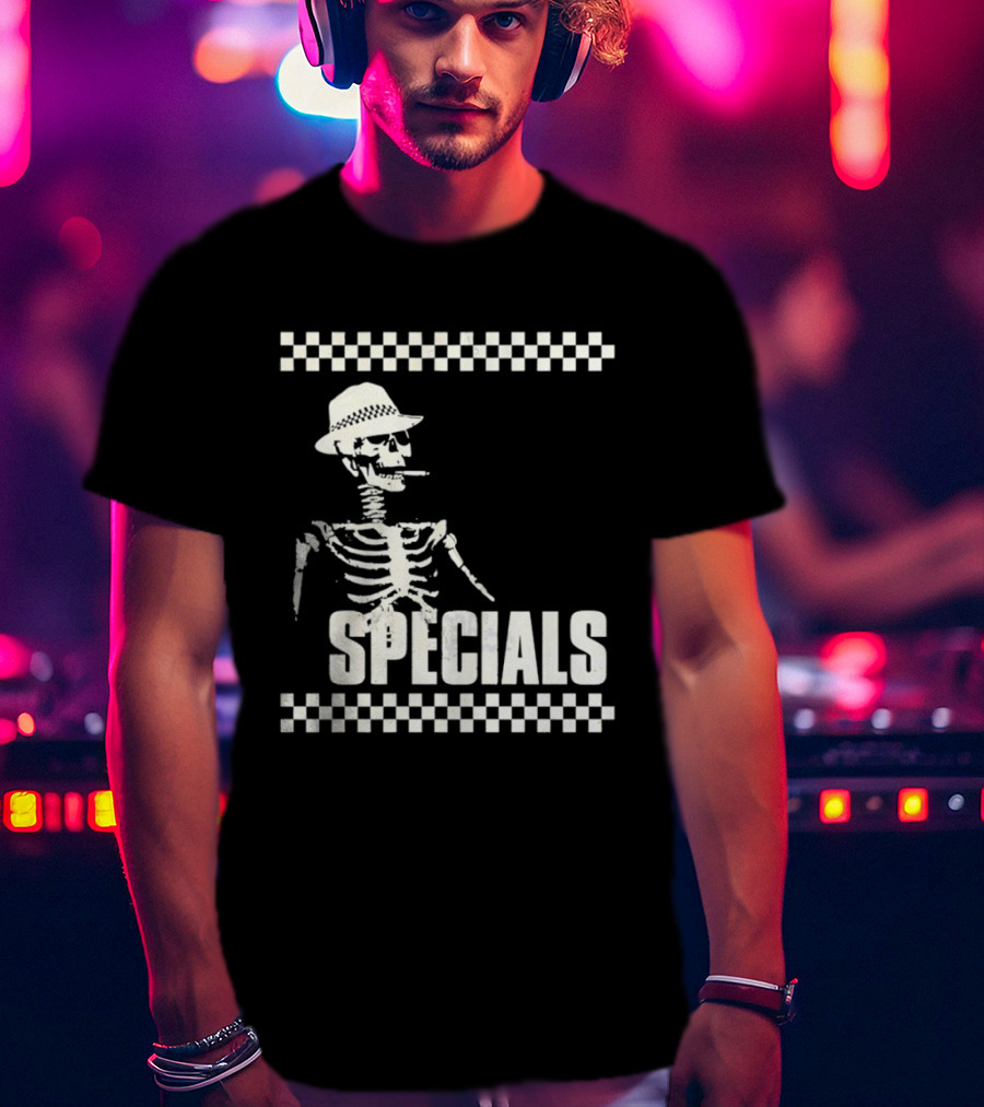 The Specials Skeleton Ska Band 2 Tone Distressed T-Shirt