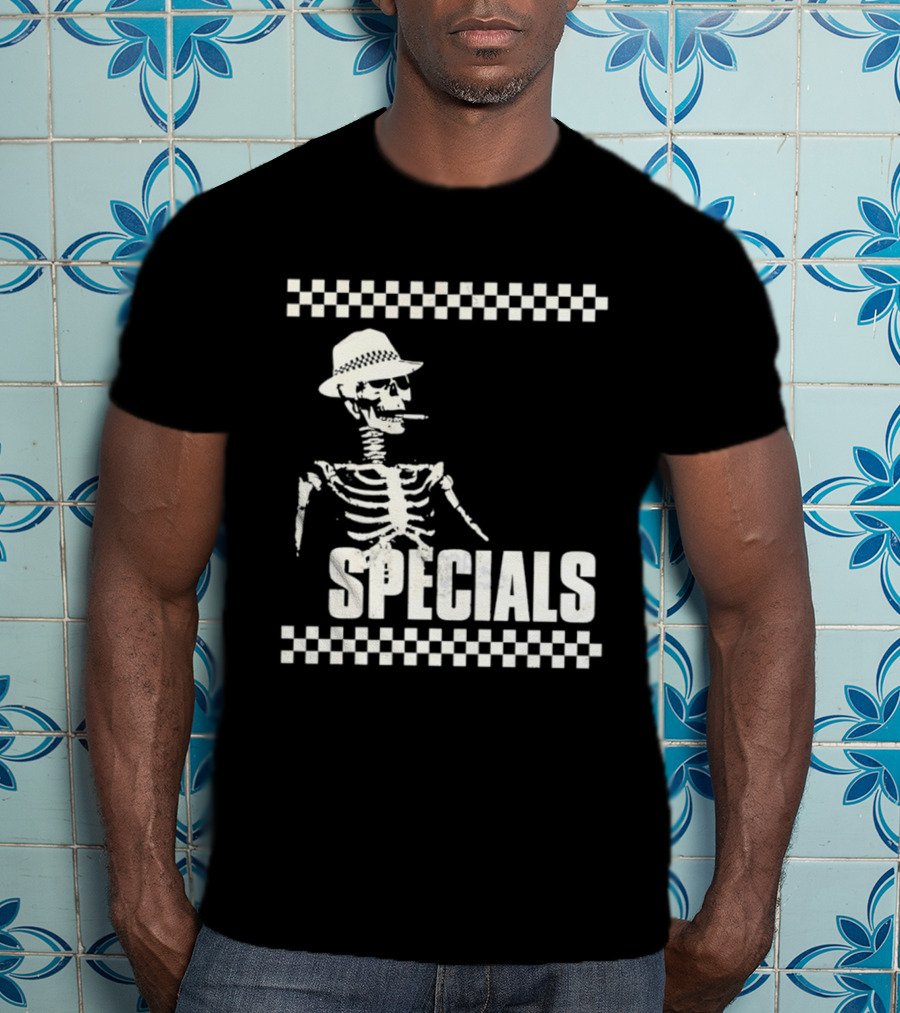 The Specials Skeleton Ska Band 2 Tone Distressed T-Shirt