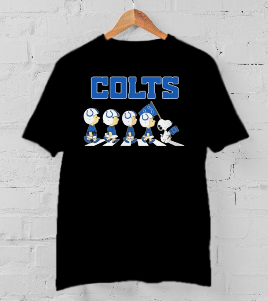 Peanuts Characters March Abbey Road Indianapolis Colts T-Shirt