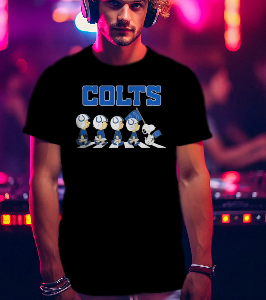 Peanuts Characters March Abbey Road Indianapolis Colts T-Shirt