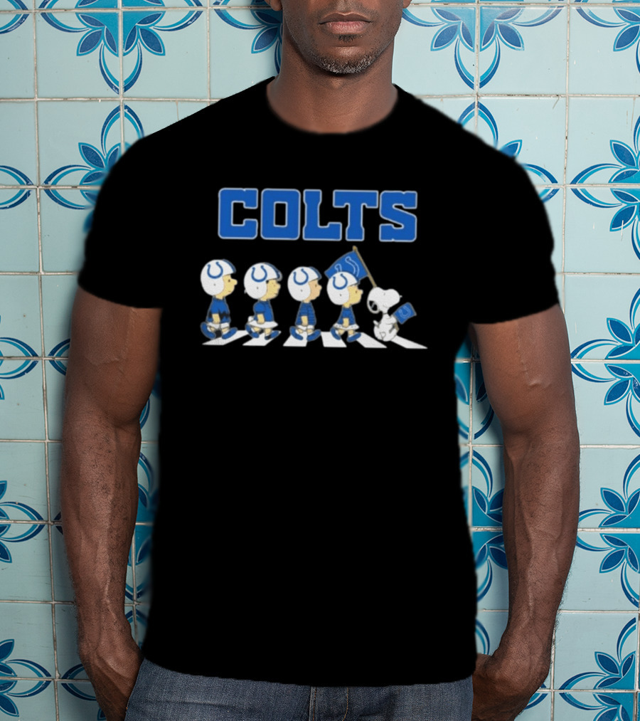 Peanuts Characters March Abbey Road Indianapolis Colts T-Shirt
