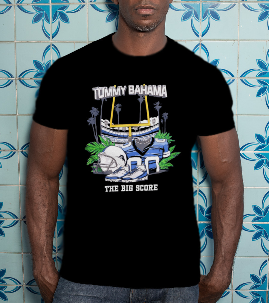 Tommy Bahama The Big Score Football Stadium Jersey And Gear T-Shirt