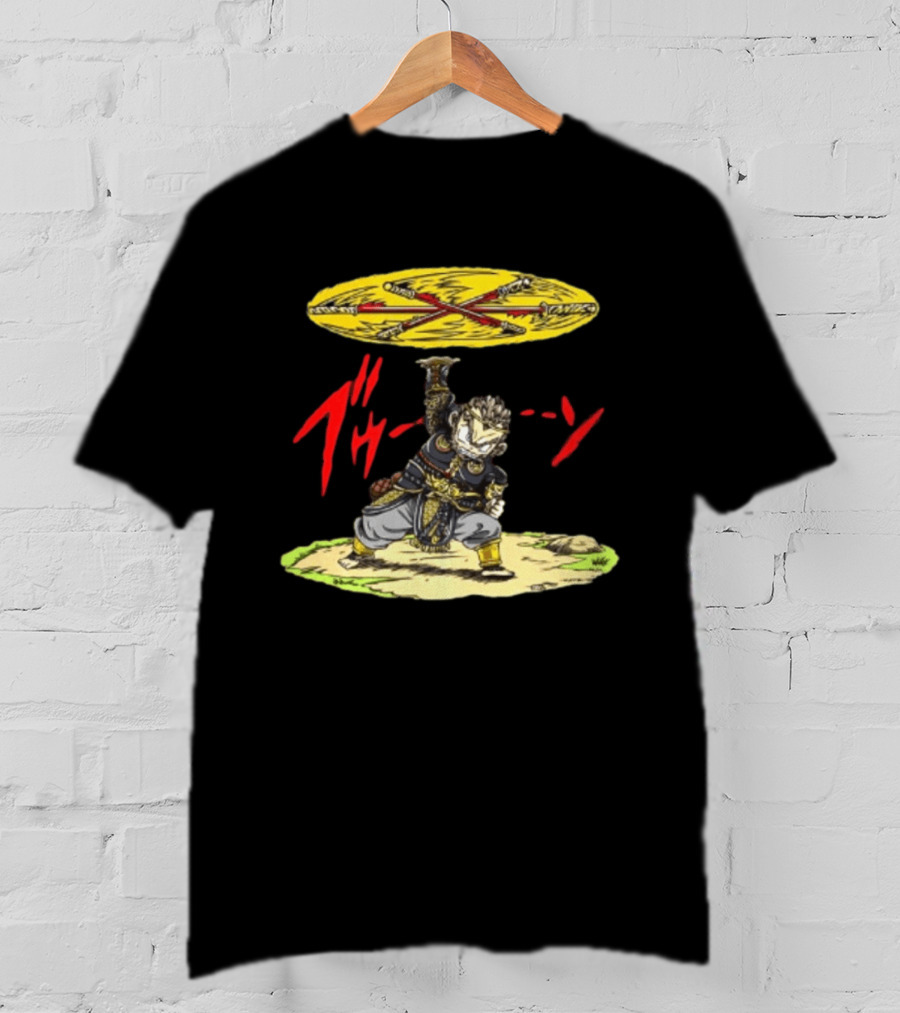 Ton Wukong Rotate The Stick Yellow Red Cartoon T-Shirt