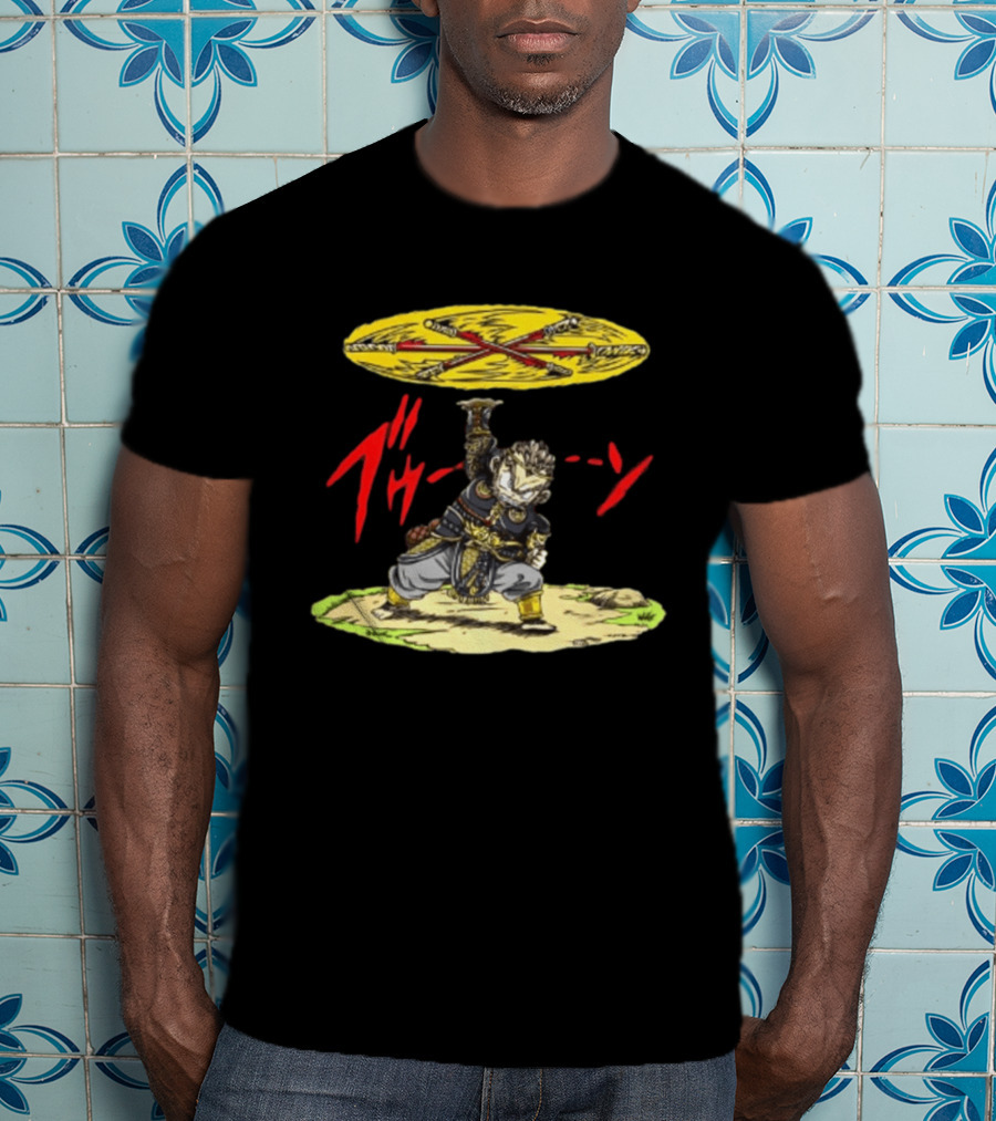 Ton Wukong Rotate The Stick Yellow Red Cartoon T-Shirt