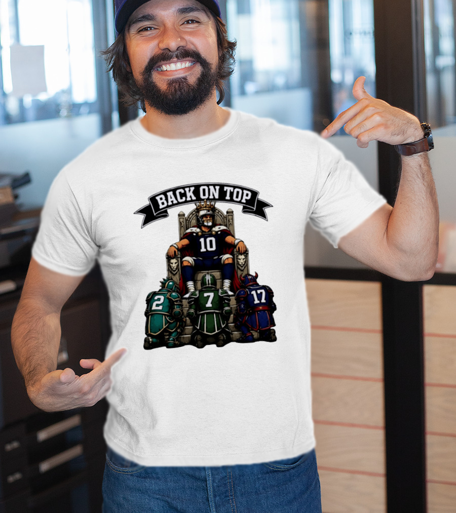 Back On Top Football Jersey Number 10 Quarterback With Throne And Rivals T-Shirt