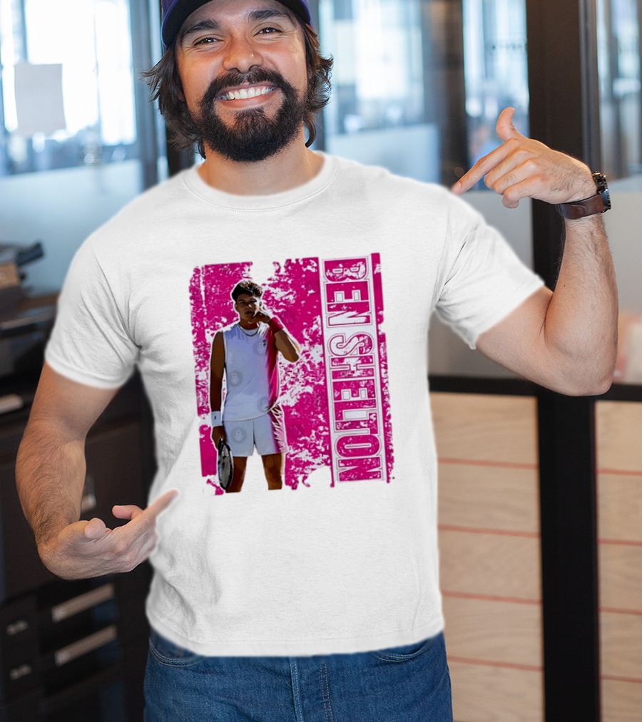 Ben Shelton Tennis Star Distressed Pink T-Shirt