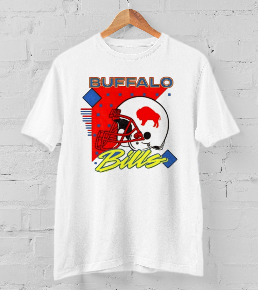 Buffalo Bills Football Helmet Retro 90s T-Shirt