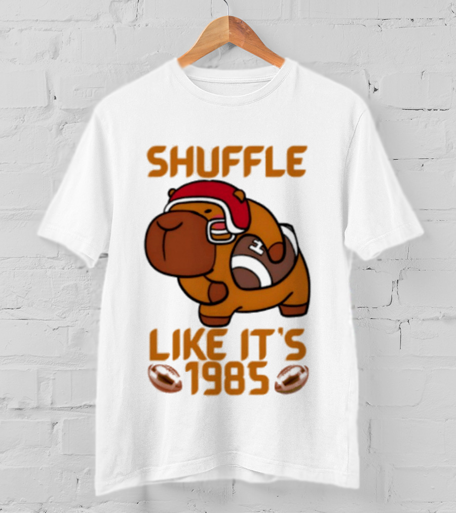Shuffle Like It's 1985 Capybara With Headphones T-Shirt