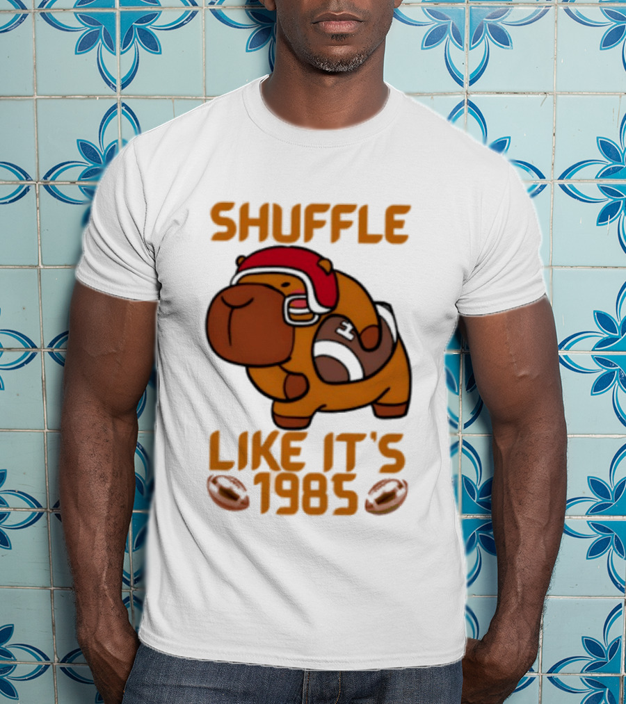 Shuffle Like It's 1985 Capybara With Headphones T-Shirt