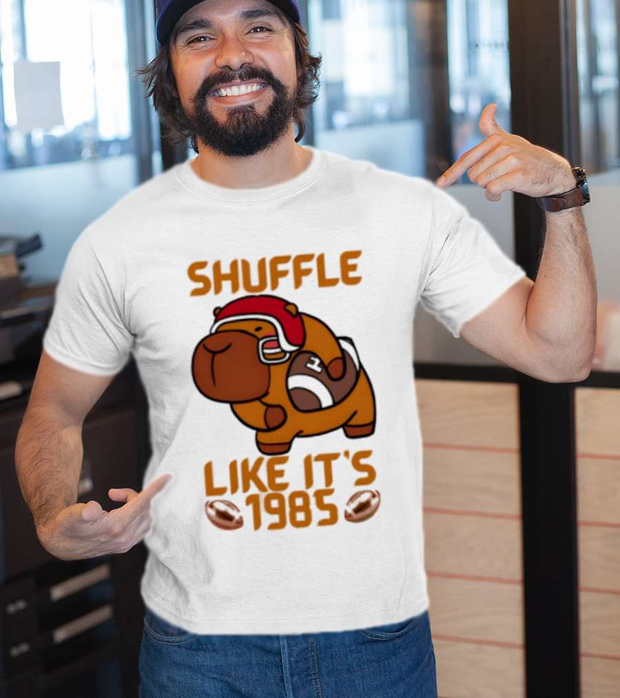 Shuffle Like It's 1985 Capybara With Headphones T-Shirt