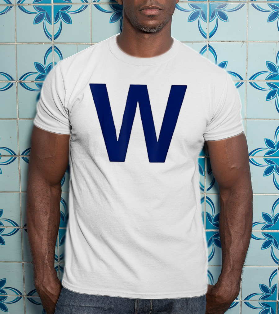 Chicago Cubs Blue W Baseball Team Victory T-Shirt