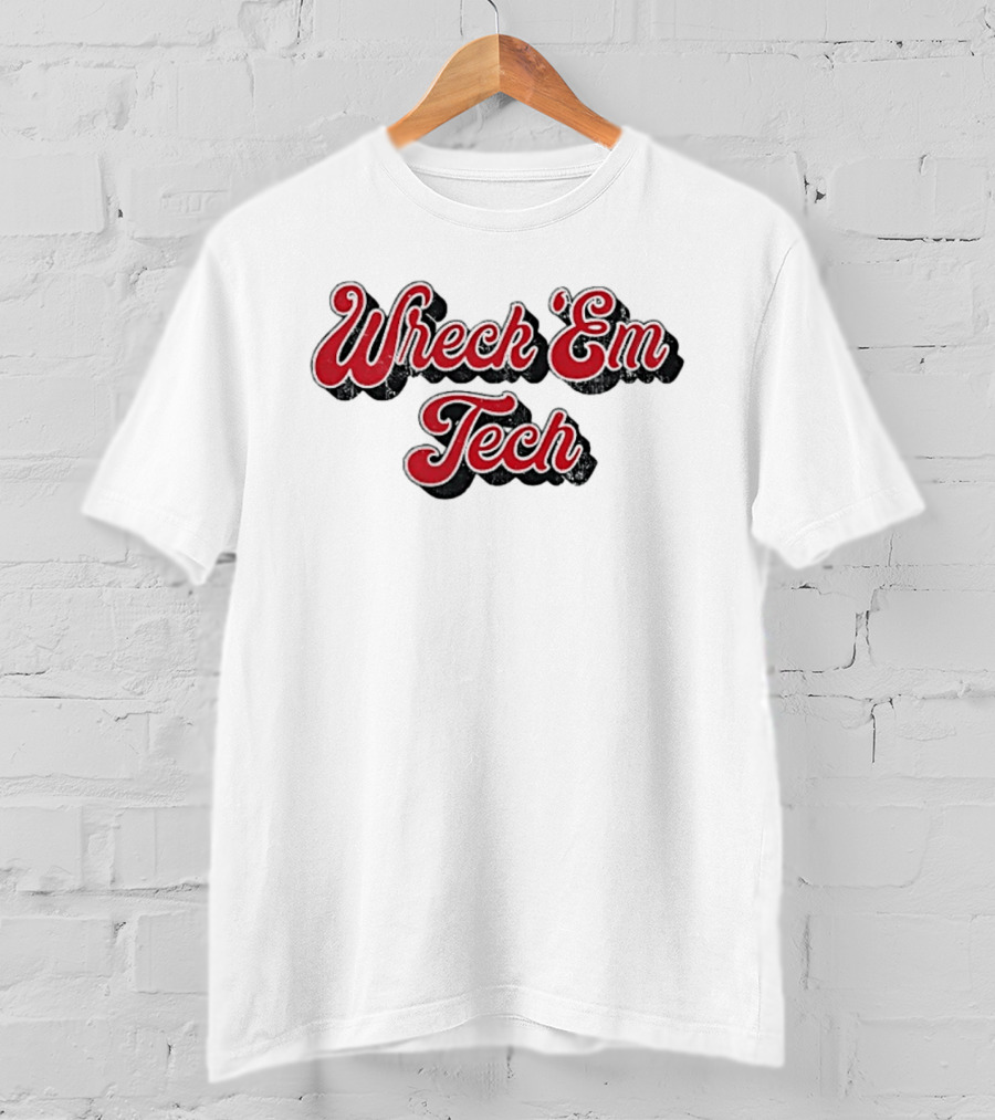 Wreck Em Tech Classic Texas Tech 70s Script T-Shirt
