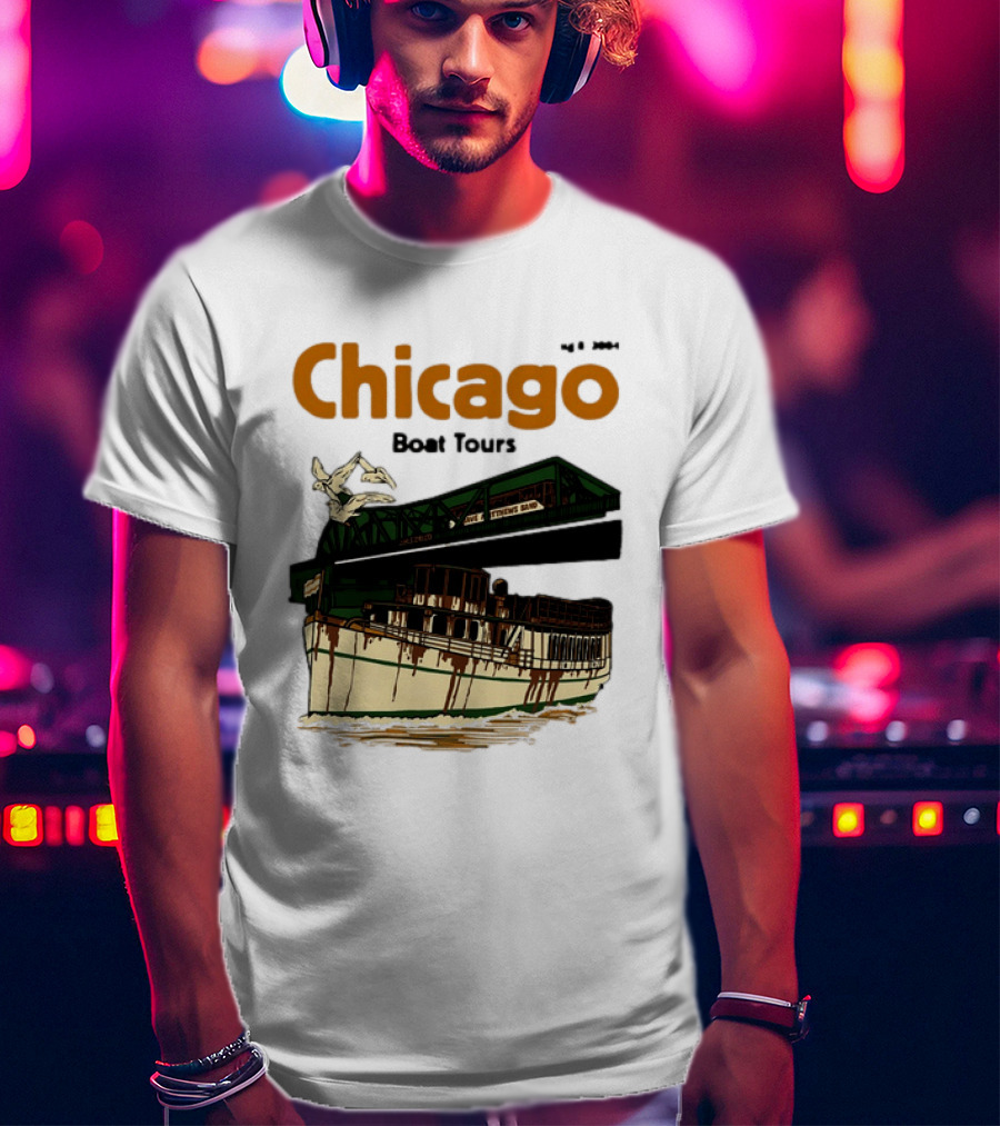 Dave Matthews Band Chicago Boat Tours August 8 2004 Vintage Concert T-Shirt