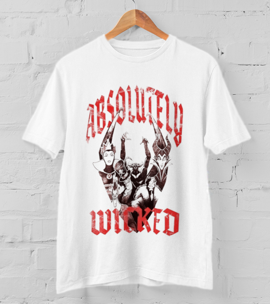 Disney Villains Absolutely Wicked Distressed Iconic Characters T-Shirt