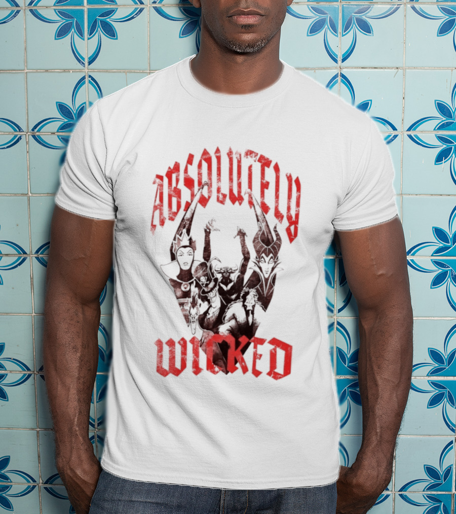 Disney Villains Absolutely Wicked Distressed Iconic Characters T-Shirt