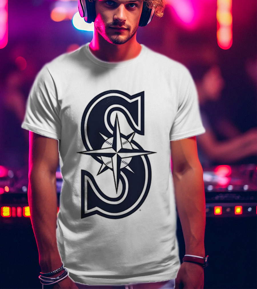 Seattle Mariners Tridents Up Compass Rose Iconography T-Shirt