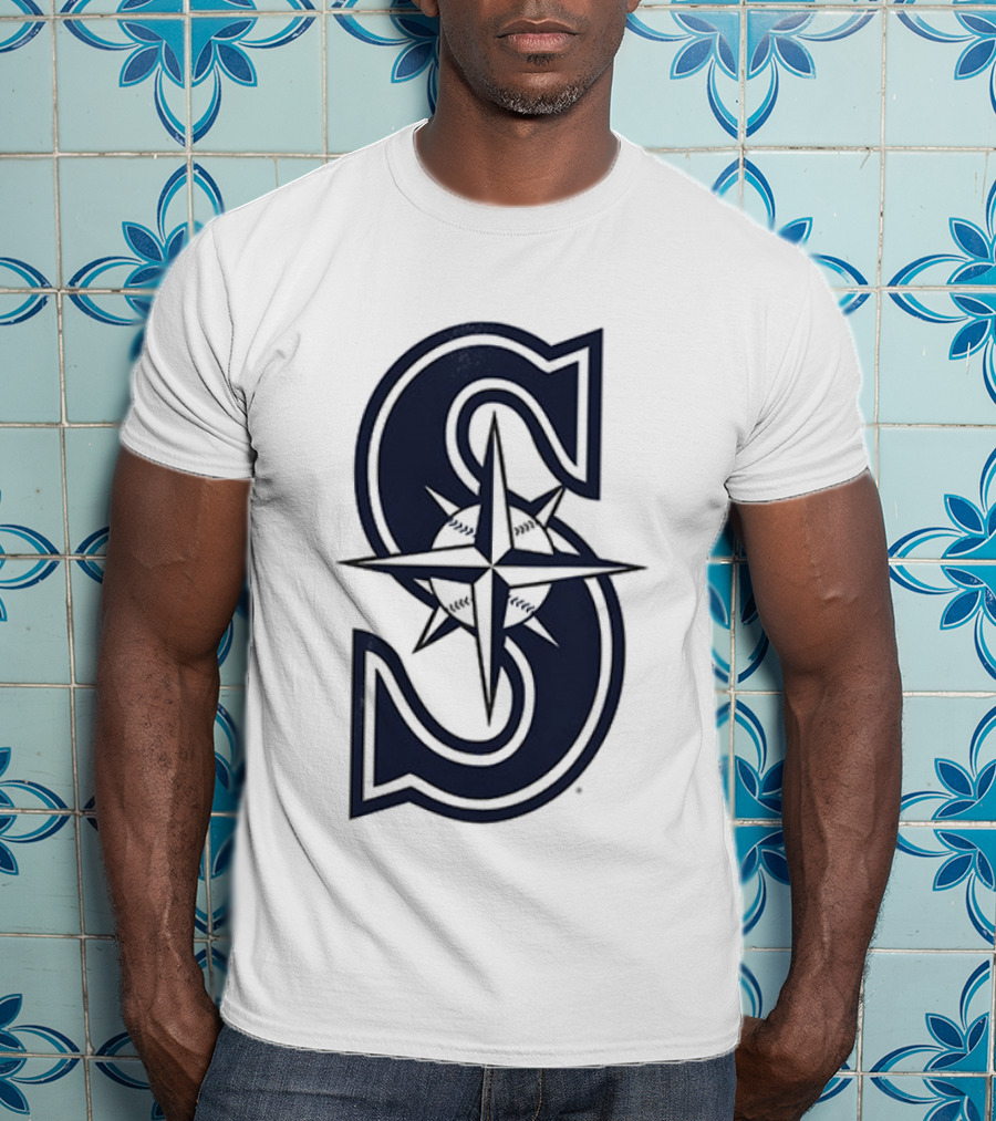 Seattle Mariners Tridents Up Compass Rose Iconography T-Shirt