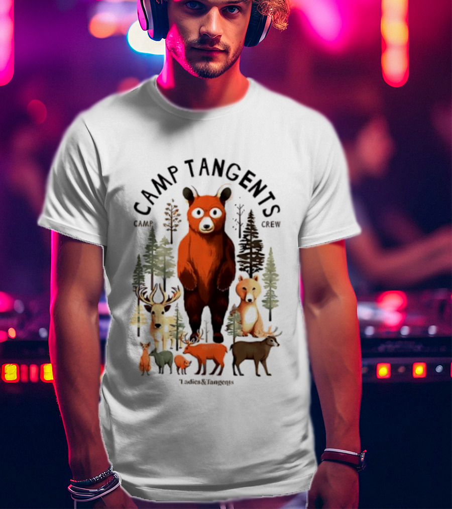 Camp Tangents Bear Crew Wildlife Forest Animals T-Shirt