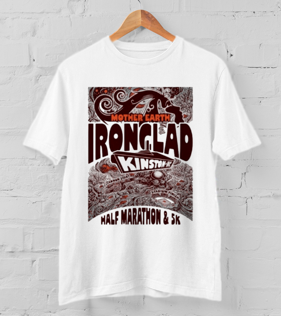 Mother Earth Ironclad Kinston Half Marathon 5K Cannon Start Stadium Finish T-Shirt