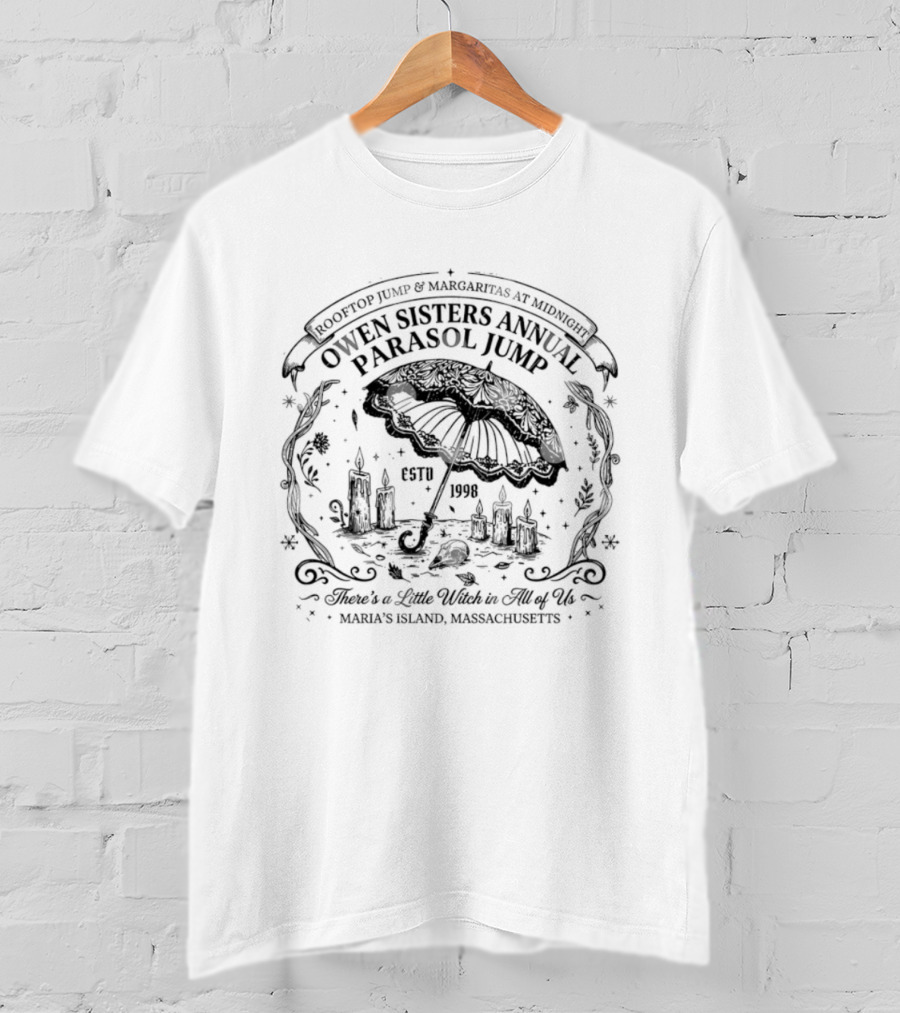 Owen Sisters Annual Parasol Jump Rooftop Margaritas At Midnight Martha's Vineyard Massachusetts T-Shirt
