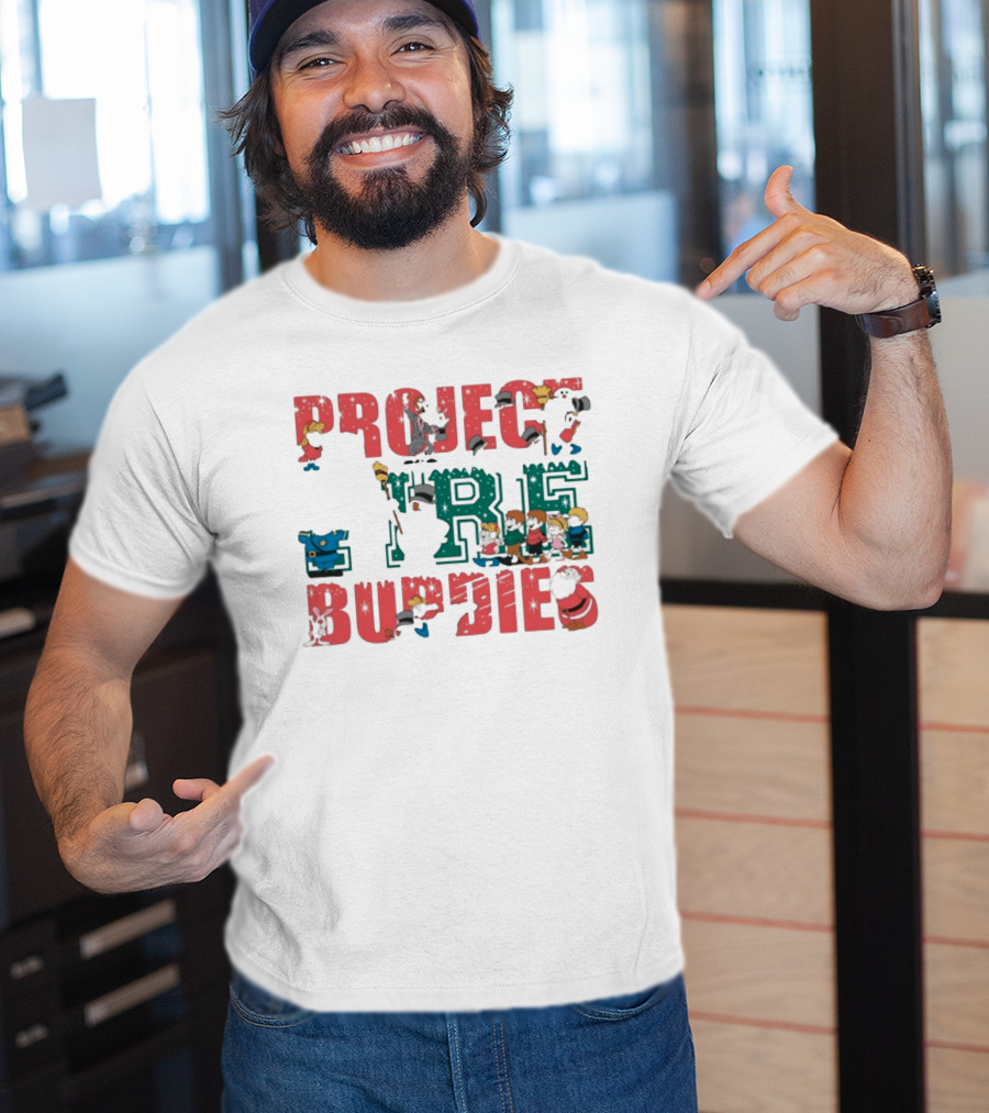 Project Fire Buddies Christmas Animated Characters And Santa Claus T-Shirt